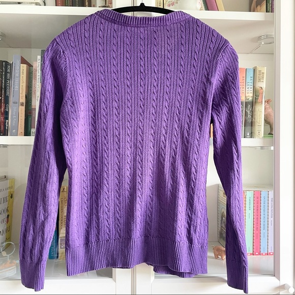 Laura Scott Petite Cable Knit Cardigan Sweater PM - Picture 2 of 16